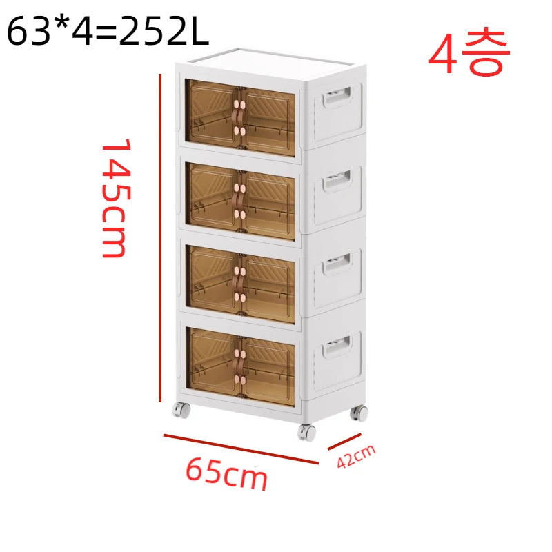 45 55 65 75Cm Foldable Multi-Layer Storage Box Locker Multifunctional Living Room Cabinets Furniture Storage Shelf Folding Box