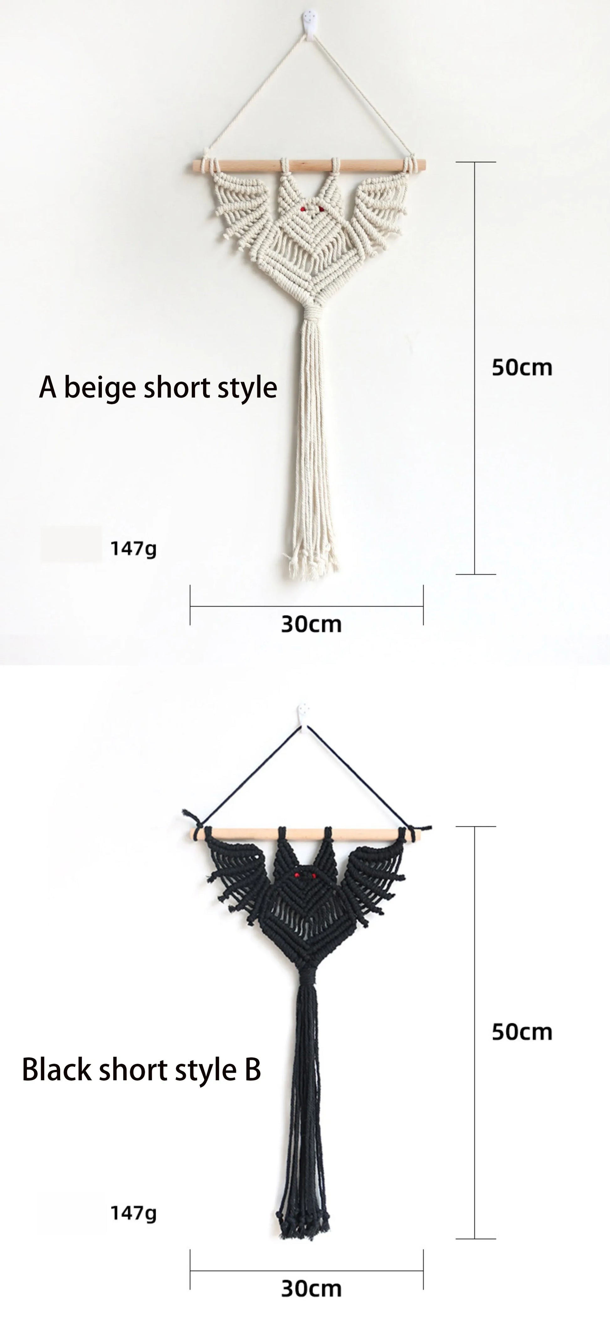 Customized Bohemian-Style Hand-Woven Bats Wall-Mounted Plants Creative Home Decoration for Bedroom and Apartment