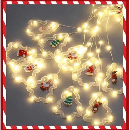 Christmas Ring Curtain Light Leather Thread Creative Pendant LED Light String Holiday Bedroom Atmosphere Christmas Curtain Light