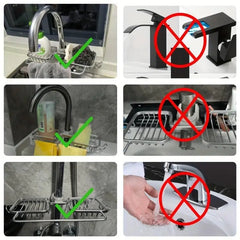 Kitchen Storage Rack Free Stamping Space Aluminium Kitchen Sink Drainage Racks Household Sponge Tap Drainage Hanging Basket Sink