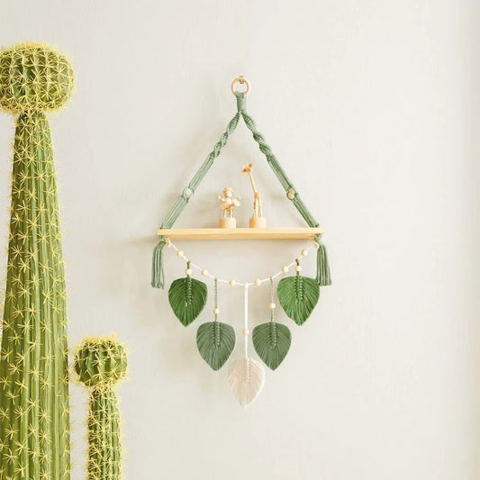 Premium Resin Ornate Floral Leaf Wall Hanging Shelves Artfully Crafted Home Decoration for Bohemian Vintage Style Bedrooms