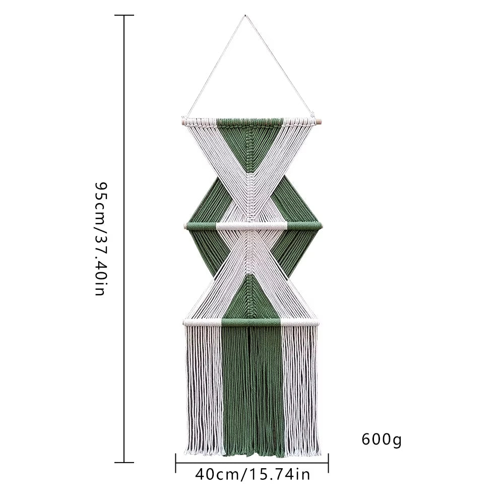 Bohemian Custom Tassel Wall Hanging Hand-Woven Cotton Rope Irregular Home Decorative Tapestries