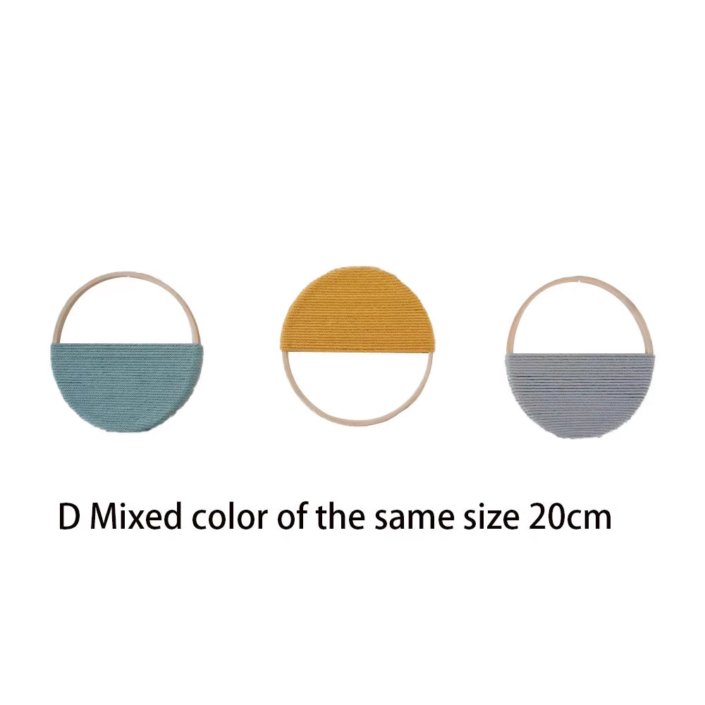 Bohemian Style Hand-Woven round Cotton Wall-Mounted Home Wall Art Decoration for Apartment Bedroom Unique Design