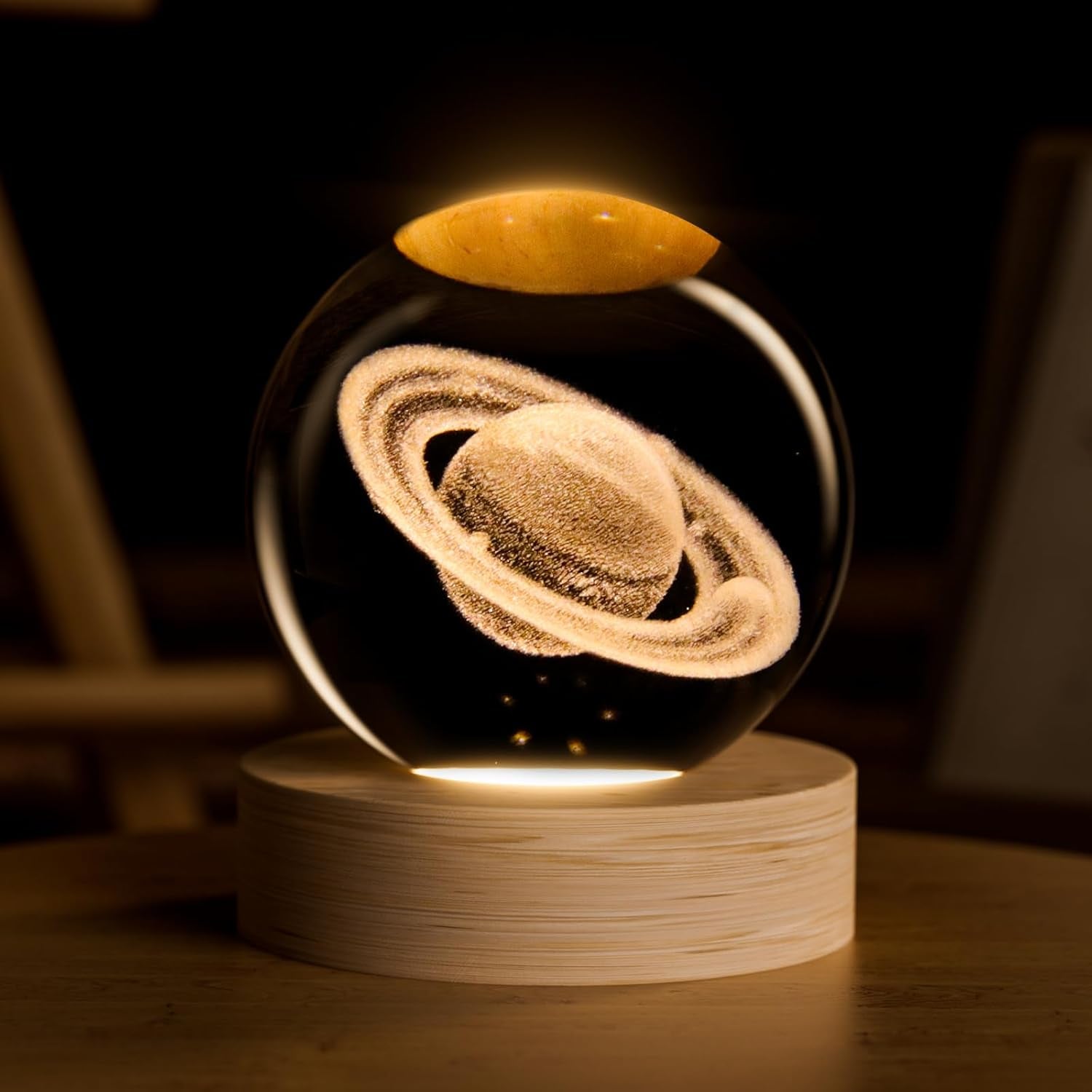 3D Solar System Crystal Ball, 2.4Inch Universe Gifts Decorative Quartz Glass Ball, Space Laser Engraved Model Astronomy Decor, Paperweight Physics Display Sculpture Home Decor Crafts for Friends