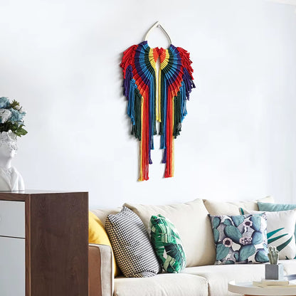 2025 Nordic Bohemian Rainbow Wing Wall Mounted Decoration Handcrafted Luxury for Bedroom Living Room Home Furniture Apartment