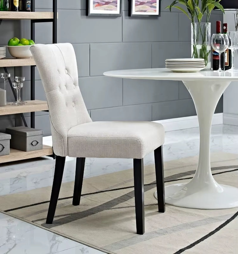 Modern European Style Luxury Dining Room Chairs Cushioned Wooden Dining Set for Living Room Household Furniture with Rubber Wood