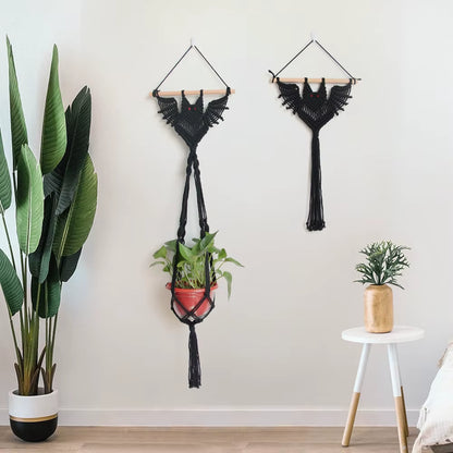 Customized Bohemian-Style Hand-Woven Bats Wall-Mounted Plants Creative Home Decoration for Bedroom and Apartment