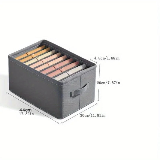 Wardrobe Clothes Storage Box Foldable Fabric Storage Box Drawer Type Pants Storage Container Multi Compartment Closet Organizer