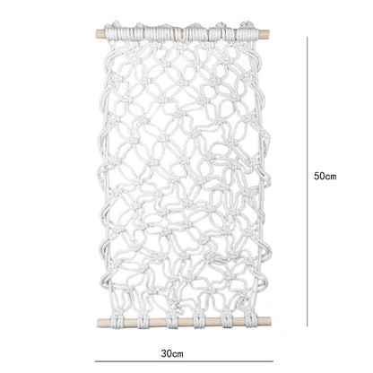 Hand-Woven Bohemian Style Cotton Fruit and Vegetable Storage Basket Wall-Mounted and Hanging under Cabinet