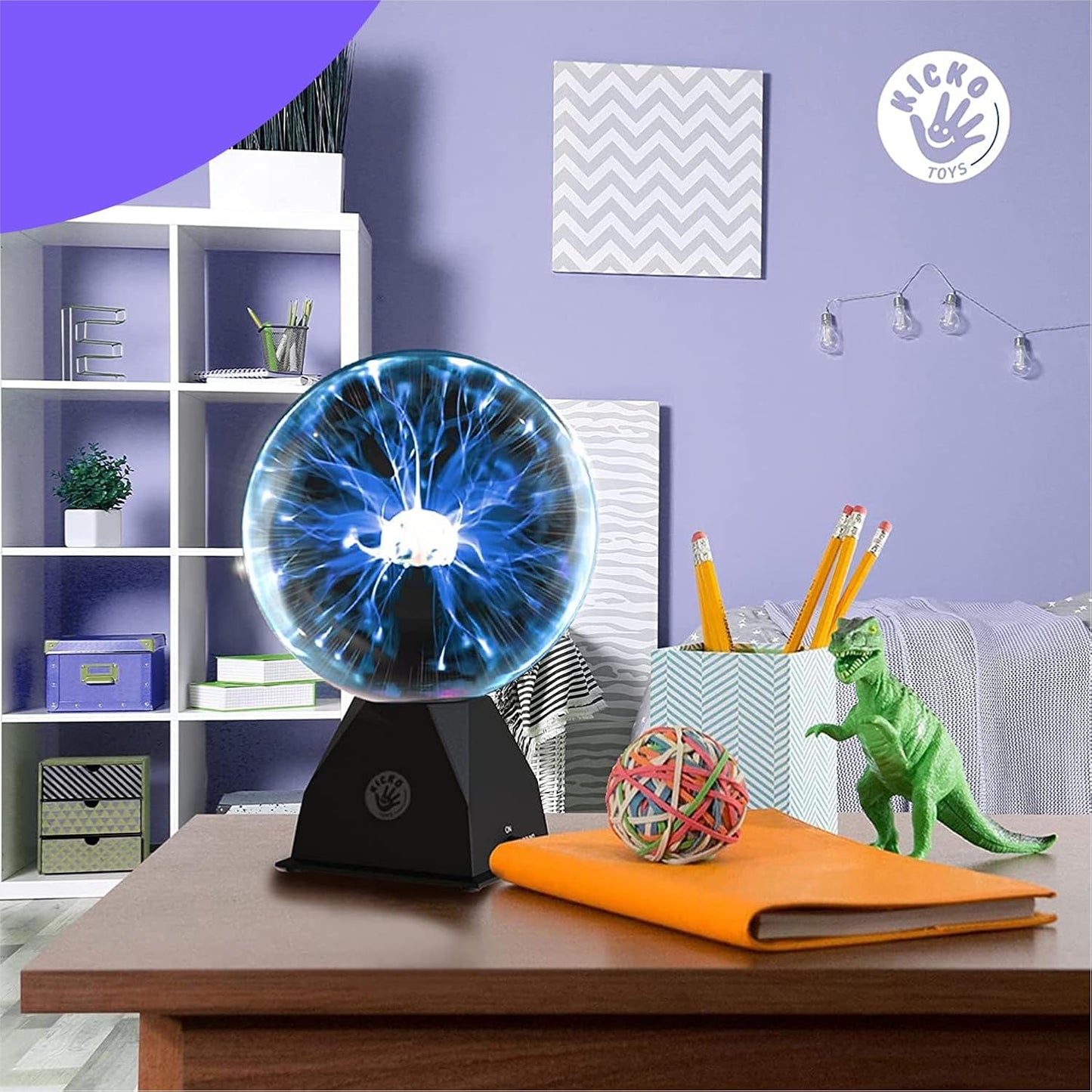 10-Inch Plasma Ball - Blue Plasma Globe Touch and Sound Sensitive - Nebula Thunder Lightning Lamp Plug-In for Science Decor - Crystal Ball for Bedroom, Parties, Kids, and Home Decoration