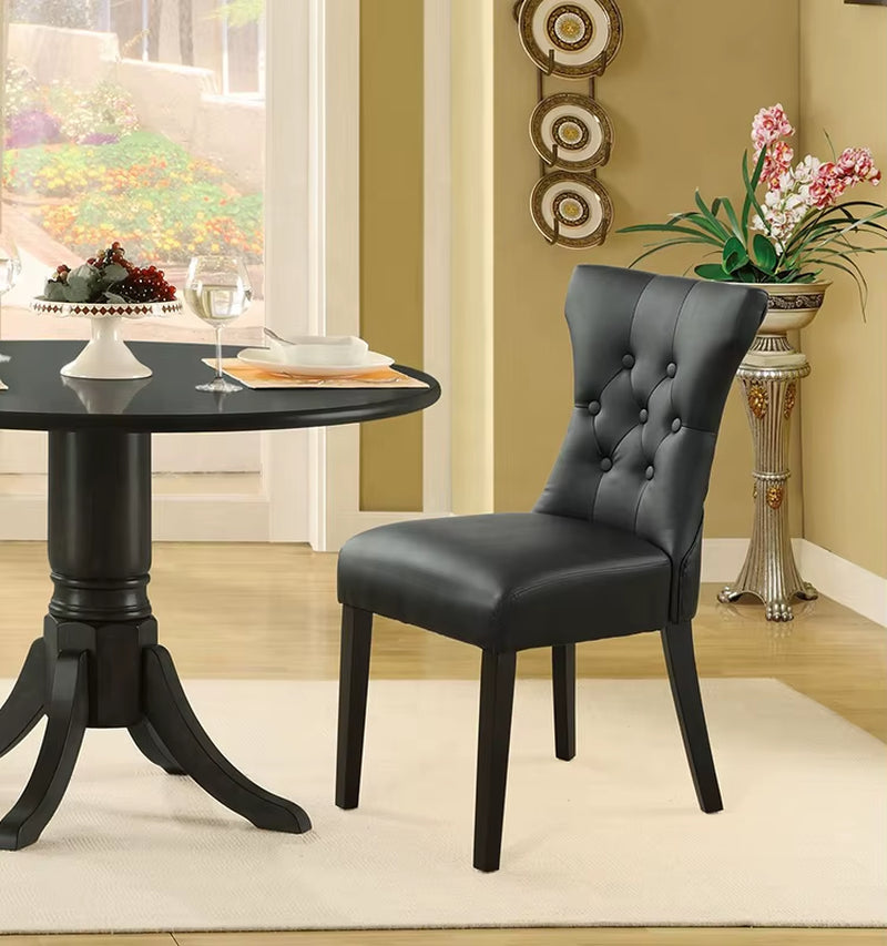 Modern European Style Luxury Dining Room Chairs Cushioned Wooden Dining Set for Living Room Household Furniture with Rubber Wood