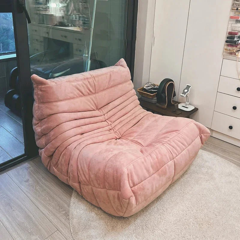 Lazy Floor Sofa Bedroom Single Person Sofa Living Room Suede Chair Bean Bag Chair for Adults Fireside Chair Caterpillar Couches