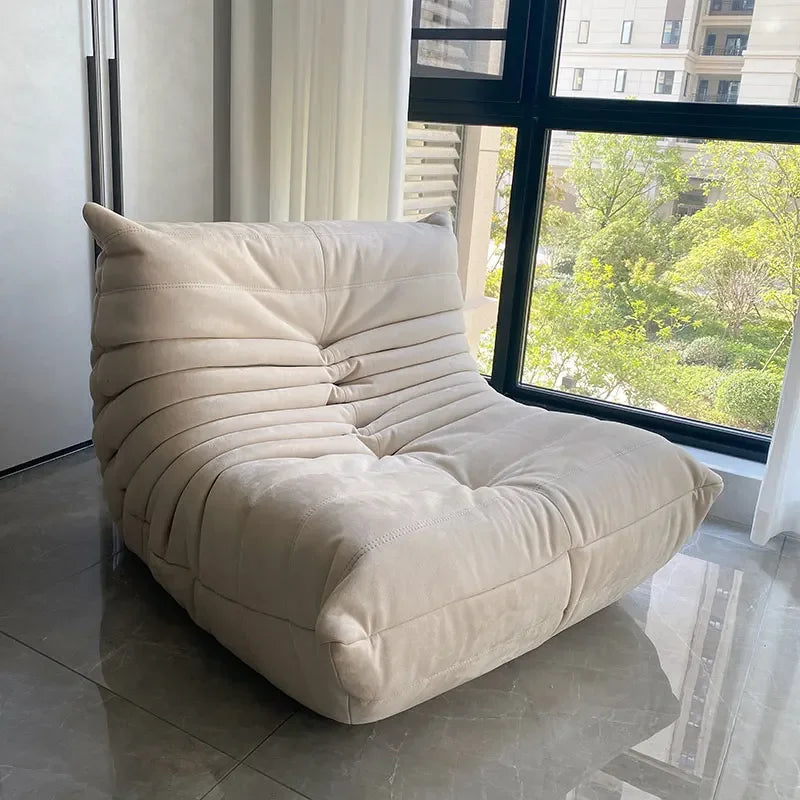 Lazy Floor Sofa Bedroom Single Person Sofa Living Room Suede Chair Bean Bag Chair for Adults Fireside Chair Caterpillar Couches