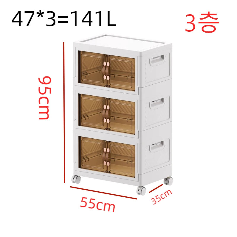 45 55 65 75Cm Foldable Multi-Layer Storage Box Locker Multifunctional Living Room Cabinets Furniture Storage Shelf Folding Box