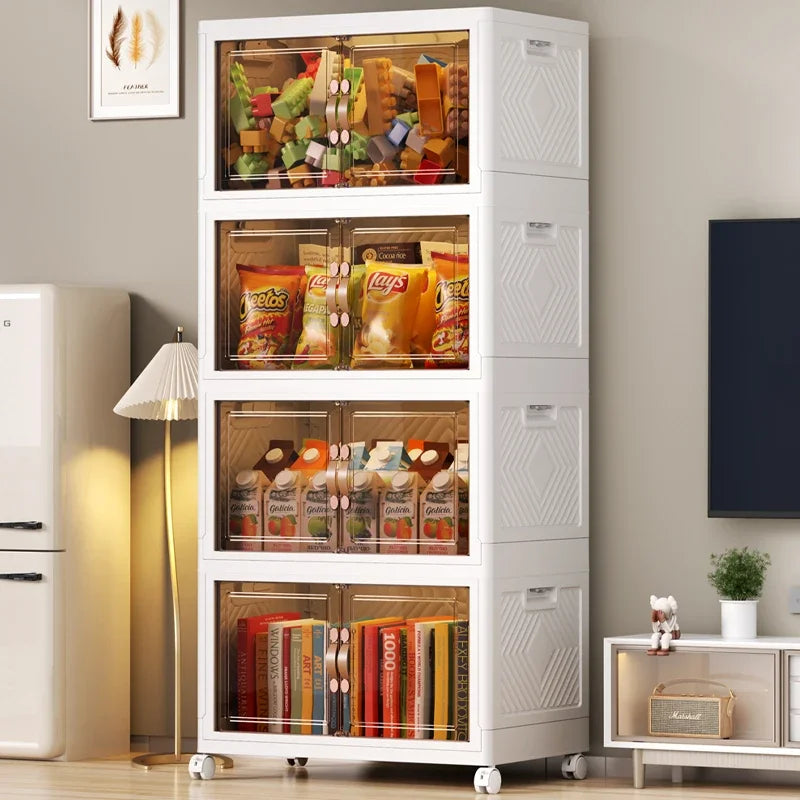 45 55 65 75Cm Foldable Multi-Layer Storage Box Locker Multifunctional Living Room Cabinets Furniture Storage Shelf Folding Box