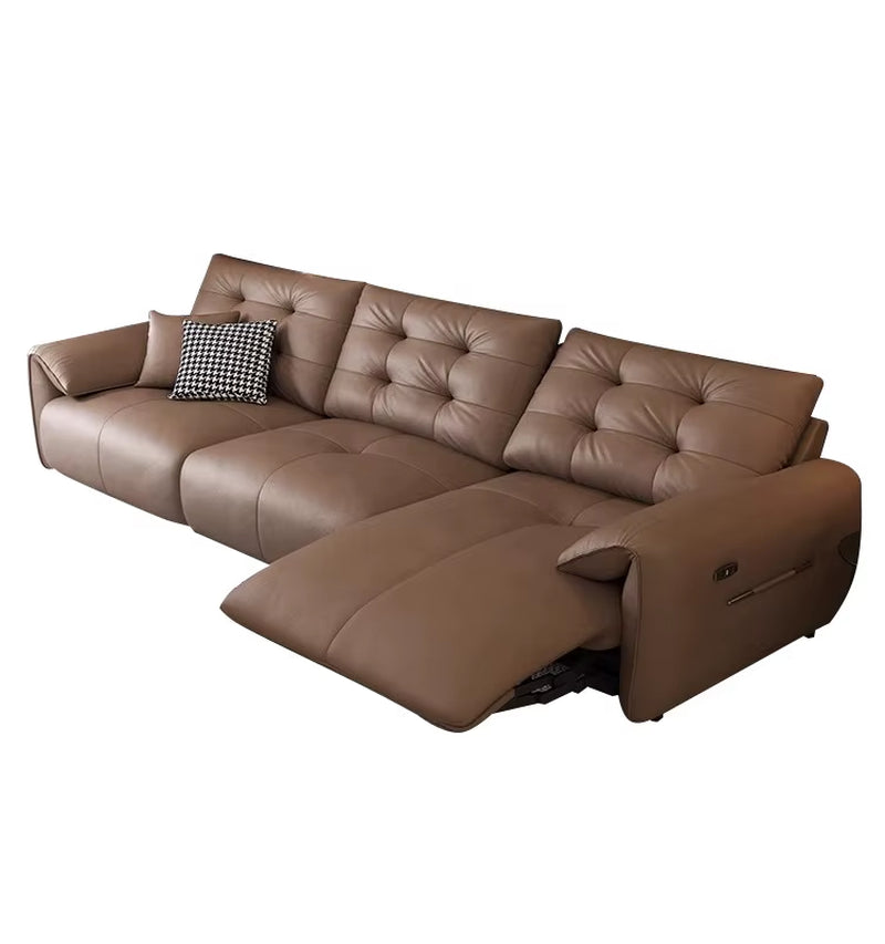 Living Room Leather Electric Lounge Chair Sofa, Extendable Electric Sofa, Segmented Electric Sofa Combination