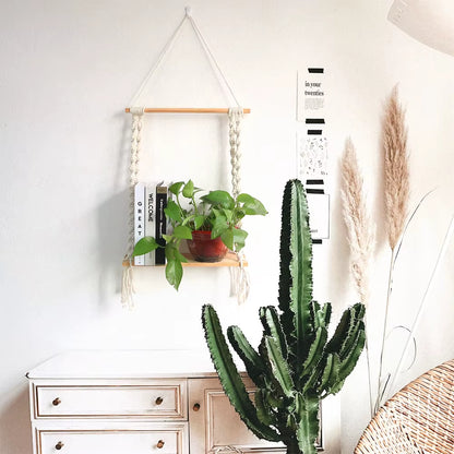 2025 New Bohemian Cotton Tapestries Hand-Woven Wall Hanging Multifunctional Foldable Storage for Family Apartment Plant Wall