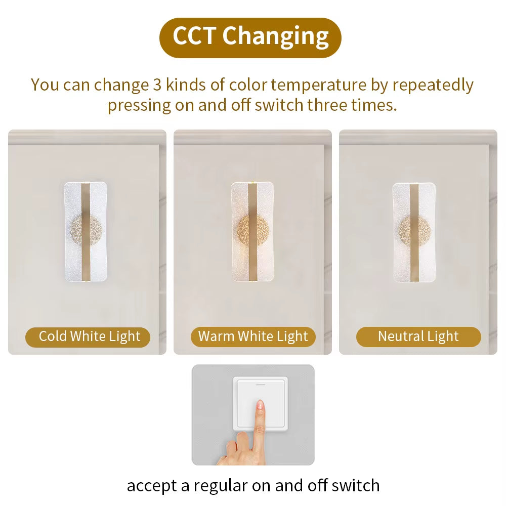 Modern Luxury LED Acrylic Indoor Wall Lamp Bathroom Vanity Lamp Decorative Bracket Lights
