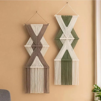 Bohemian Custom Tassel Wall Hanging Hand-Woven Cotton Rope Irregular Home Decorative Tapestries