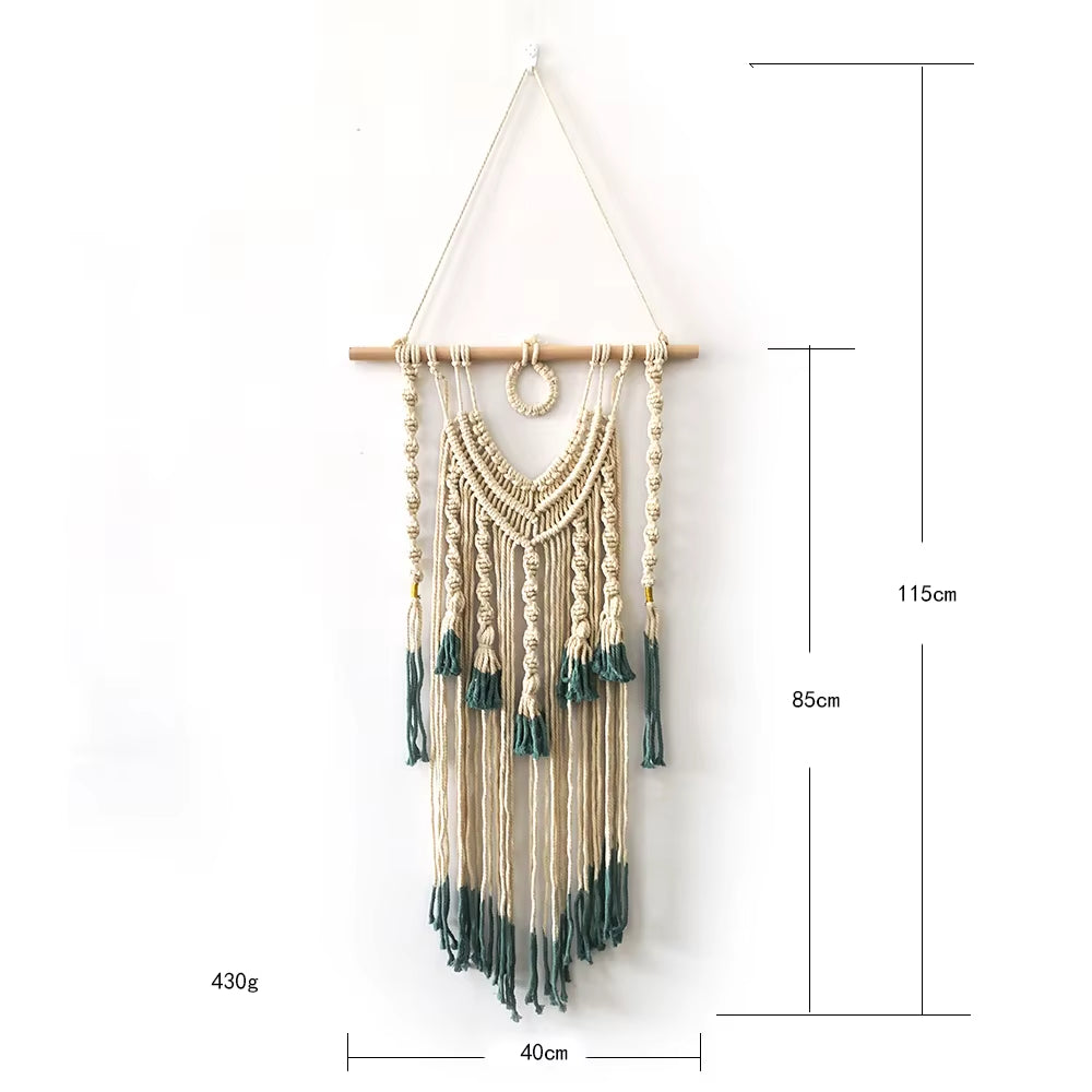 Bohemian Style Hand Woven Cotton Tapestry Luxury Bedroom Decorative Wall Hanging Art