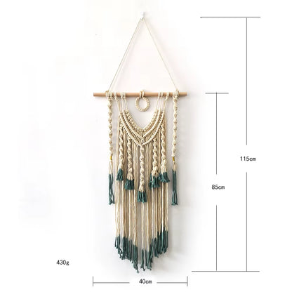 Bohemian Style Hand Woven Cotton Tapestry Luxury Bedroom Decorative Wall Hanging Art