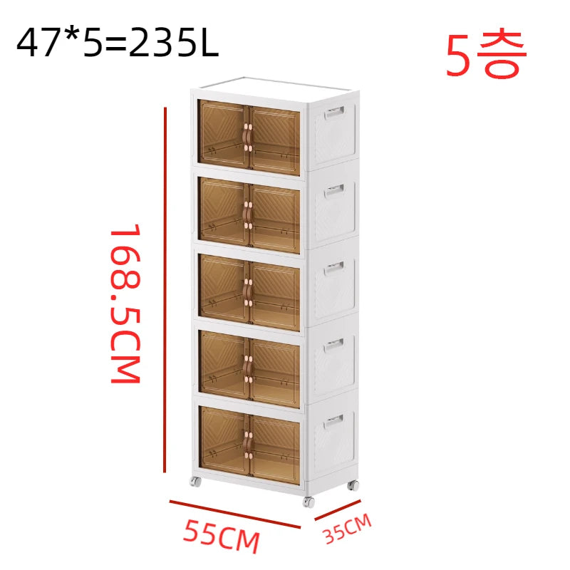 45 55 65 75Cm Foldable Multi-Layer Storage Box Locker Multifunctional Living Room Cabinets Furniture Storage Shelf Folding Box