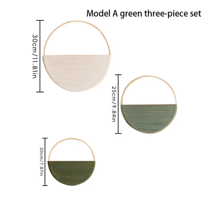 Bohemian Style Hand-Woven round Cotton Wall-Mounted Home Wall Art Decoration for Apartment Bedroom Unique Design